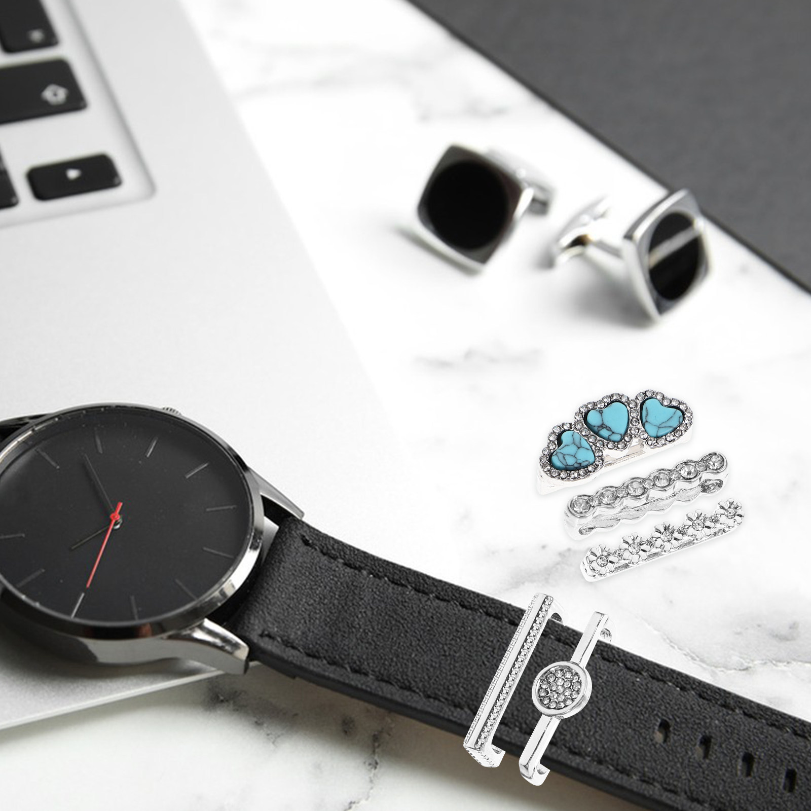 Smartwatch Straps & Accessories - 5Pcs 프리미엄 합금 시계 밴드 링
