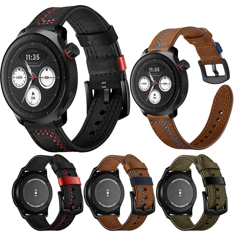 Motorola Smartwatch Accessories - 모토로라 모토 워치 2026용 가죽 시계