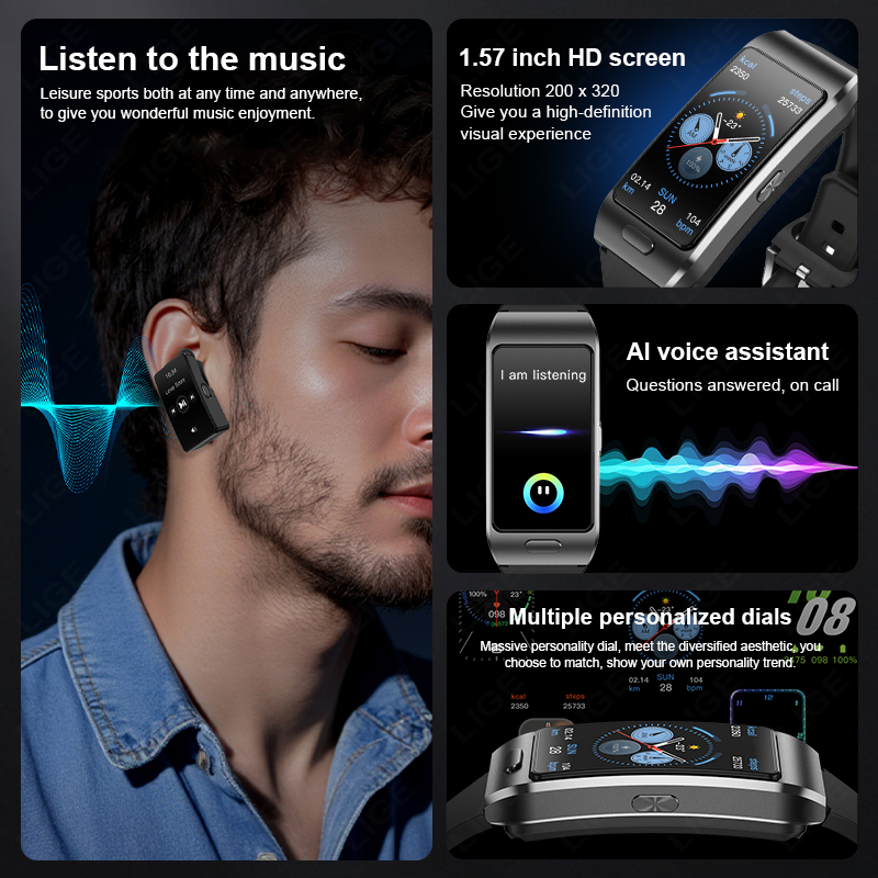 LIGE 이어버드 블루투스 헤드셋 스마트워치 남성 여성 - Smartwatch Headset 리뷰 및 가격