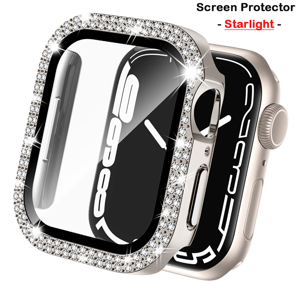 Apple 시계 케이스 용 다이아몬드 커버 45mm 4 - Smartwatch Band Accessories 리뷰 및 가격